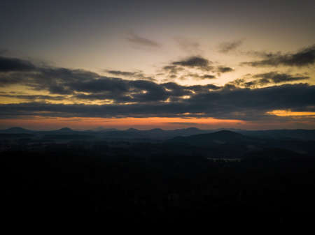 The stork's view point is elevated, with the slightest remains of rocky castle, the 6-meter-high rocky sandstone mound is the top of the hill. The peak provides a good view of nature.の写真素材