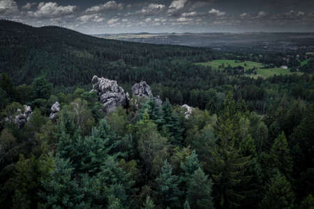 White stones - The group of white sandstone rocks is divided by three wide cracks into several separate blocks, which form a small rock city. The 20-meter-high rocks resemble the shape of elephants.の写真素材