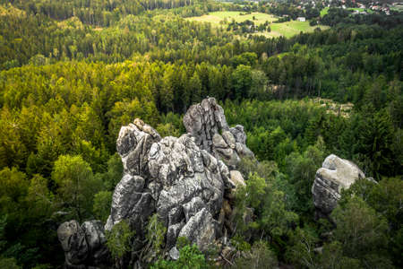 White stones - The group of white sandstone rocks is divided by three wide cracks into several separate blocks, which form a small rock city. The 20-meter-high rocks resemble the shape of elephants.の写真素材