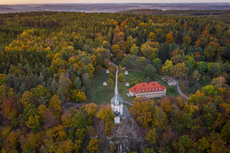 The Baroque pilgrimage area of Skalka, consisting of a church, a monastery and a hermitage, was built at the end of the 17th century. The temple is dedicated to St. Mary Magdalene.の素材 [FY310132363595]