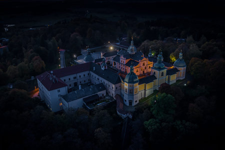 Svata Hora is an important Baroque complex and pilgrimage site on the hill (586 m) near Pribram. Gothic Church of Assumption in 1660?1673.のeditorial素材