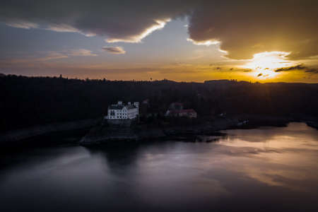 Orlik castle was established as a royal castle beside a ford across the Vltava River in the second half of the 13th century, probably by P?emysl Otakar II, although in the Middle Ages.の写真素材