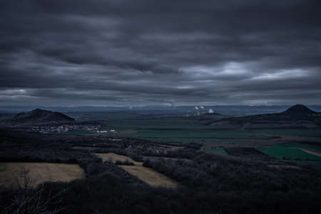 Central Bohemian Highlands is located in northern Bohemia in the Czech Republic. The range is about 80 km long, extending from Ceska Lipa in the northeast of Louny.の写真素材