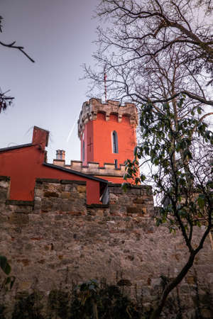Hradek at Nechanice is a Neo-Gothic chalet building situated on a slight elevation 800 m northwest of the village center of Hradek, 2.8 km southeast of the town of Nechanice and 11 km west of Hradec.のeditorial素材