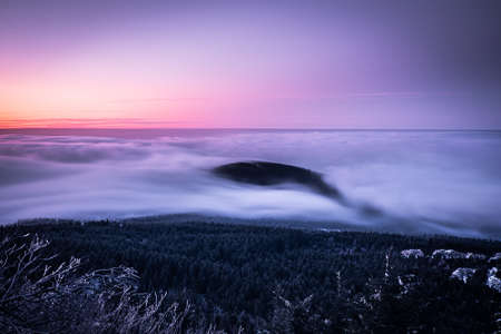 Jested is a mountain in the north of the Czech Republic, southwest of Liberec. With a promise of 517 meters, it is the eleventh most prominent mountain in the Czech Republic.の写真素材