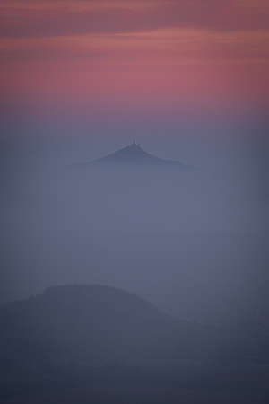 Central Bohemian Highlands is located in northern Bohemia in the Czech Republic. The range is about 80 km long, extending from Ceska Lipa in the northeast of Louny.の写真素材