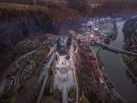 Cesky Sternberk Castle is a Bohemian castle in the mid-13th century, located on the west side of the River Sazava overlooking the village with the same name of the Central.のeditorial素材