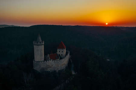 Kokorin Castle is located northeast of Melnik, Czech Republic. It was built in the first half of the 14th century by order of Hynek Berka. It was heavily damaged during the Hussite Wars.のeditorial素材