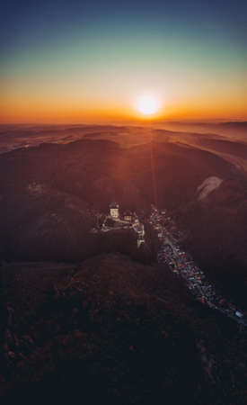 Karlstejn Castle is a large Gothic castle founded 1348 CE by Charles IV, Holy Roman Emperor and King of Bohemia. There are hidden Czech crown jewels, holy relics and other royal treasures.のeditorial素材