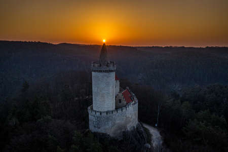 Kokorin Castle is located northeast of Melnik, Czech Republic. It was built in the first half of the 14th century by order of Hynek Berka. It was heavily damaged during the Hussite Wars.のeditorial素材