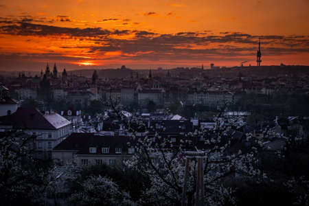 Prague is the capital and largest city in the Czech Republic, the 13th largest city in the European Union and the historical capital of Bohemia, situated on the Vltava river, Prague.の写真素材