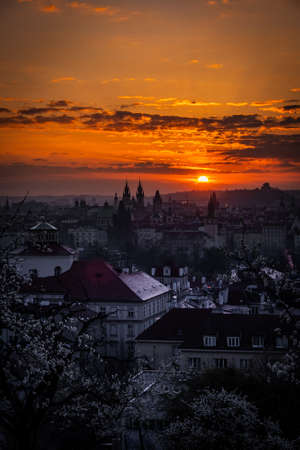 Prague is the capital and largest city in the Czech Republic, the 13th largest city in the European Union and the historical capital of Bohemia, situated on the Vltava river, Prague.の写真素材