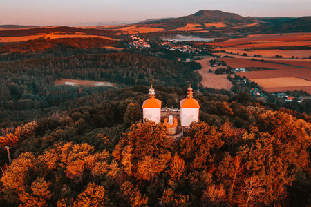 Calvary is 398 m above sea level a high hill and a place of pilgrimage in the district of Litomerice...