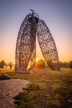 Doubravka XIV is a lookout tower in the forest park on the Horka hill in Cerny Most, 23.5 meters, 98 steps can be reached up to a height of 20 m. The construction took place from 2017 to 2018のeditorial素材