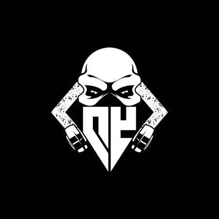 DY Monogram ESport Gaming with Skull Mask Shape Style Vectorのイラスト素材