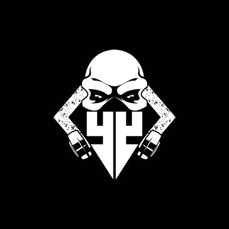 YY Monogram ESport Gaming with Skull Mask Shape Style Vectorのイラスト素材