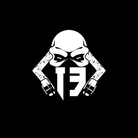 IE Monogram ESport Gaming with Skull Mask Shape Style Vectorのイラスト素材