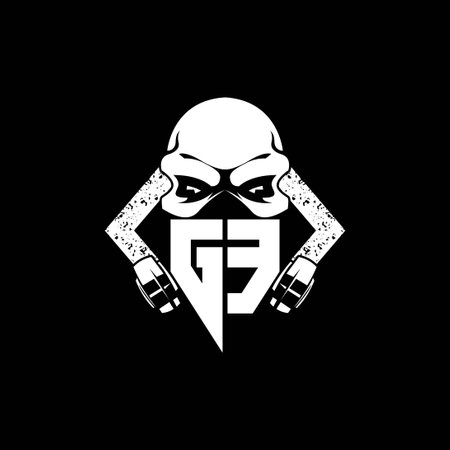 GE Monogram ESport Gaming with Skull Mask Shape Style Vectorのイラスト素材
