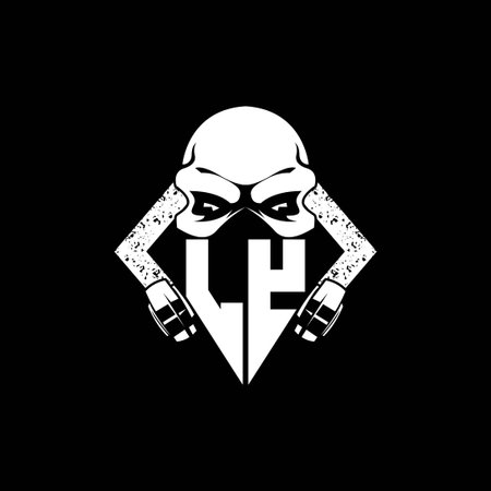 LY Monogram ESport Gaming with Skull Mask Shape Style Vectorのイラスト素材