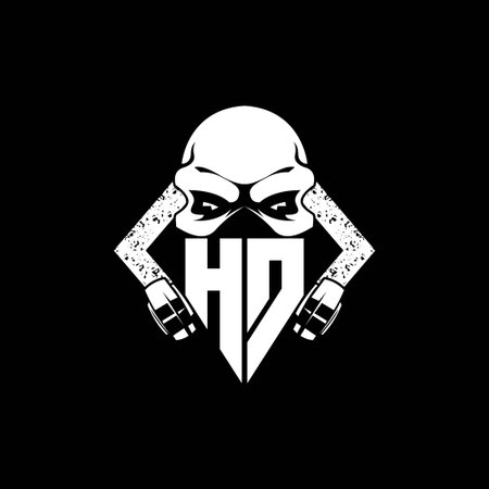 HD Monogram ESport Gaming with Skull Mask Shape Style Vectorのイラスト素材