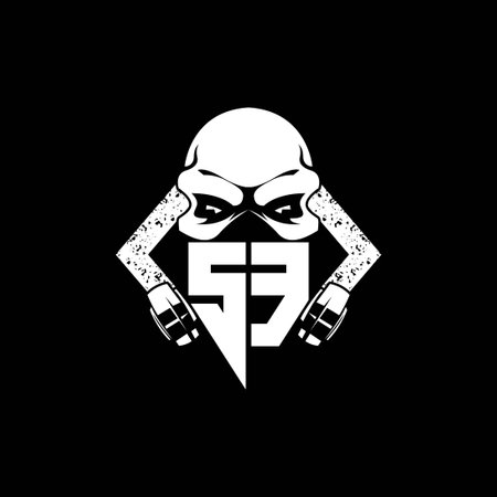 SE Monogram ESport Gaming with Skull Mask Shape Style Vectorのイラスト素材