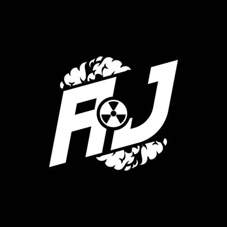 AJ Initial ESport Monogram with Shape and Smoke Style template vectorのイラスト素材