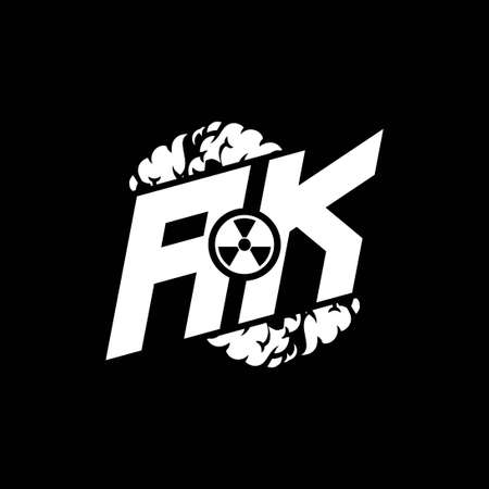 AK Initial ESport Monogram with Shape and Smoke Style template vectorのイラスト素材