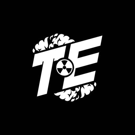 TE Initial ESport Monogram with Shape and Smoke Style template vectorのイラスト素材