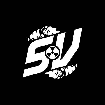 SV Initial ESport Monogram with Shape and Smoke Style template vectorのイラスト素材