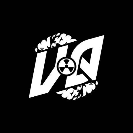 VQ Initial ESport Monogram with Shape and Smoke Style template vectorのイラスト素材