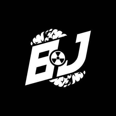 BJ Initial ESport Monogram with Shape and Smoke Style template vectorのイラスト素材