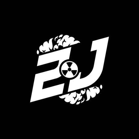 ZJ Initial ESport Monogram with Shape and Smoke Style template vectorのイラスト素材