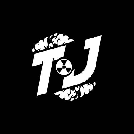 TJ Initial ESport Monogram with Shape and Smoke Style template vectorのイラスト素材