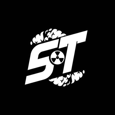 ST Initial ESport Monogram with Shape and Smoke Style template vectorのイラスト素材