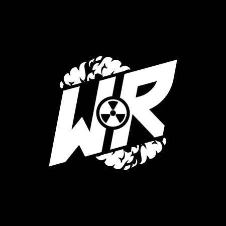 WR Initial ESport Monogram with Shape and Smoke Style template vectorのイラスト素材