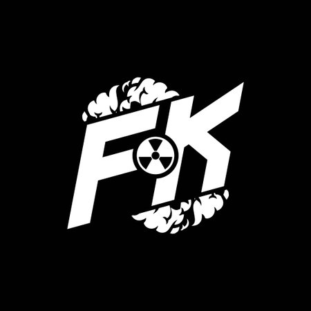 FK Initial ESport Monogram with Shape and Smoke Style template vectorのイラスト素材
