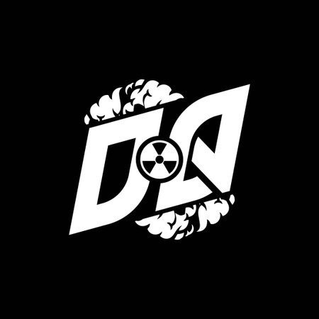 DQ Initial ESport Monogram with Shape and Smoke Style template vectorのイラスト素材