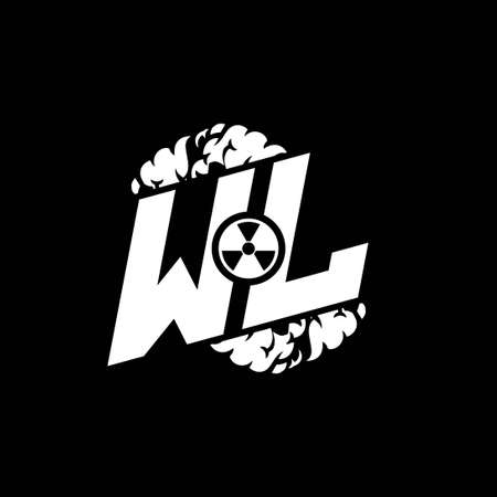 WL Initial ESport Monogram with Shape and Smoke Style template vectorのイラスト素材