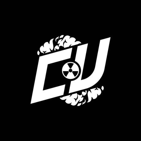 CU Initial ESport Monogram with Shape and Smoke Style template vectorのイラスト素材