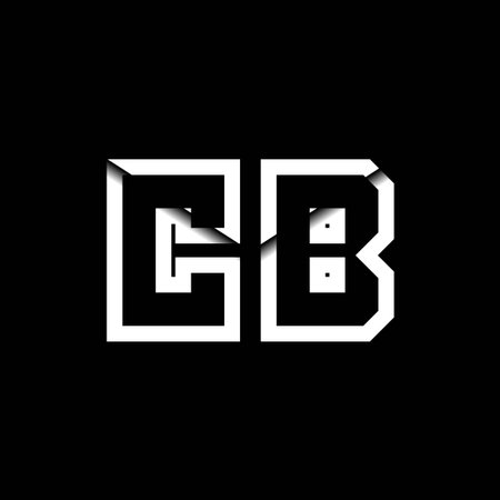 CB Monogram Logo letter Message Envelope Icon Shape Style template vectorのイラスト素材