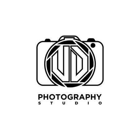 UD Logo letter Geometric Photograph Camera shape style template vectorのイラスト素材