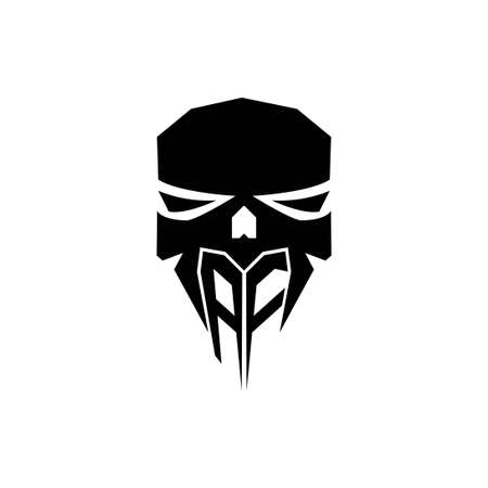 AF Initial ESport gaming logo. Modern head Skull shape template vector logoのイラスト素材