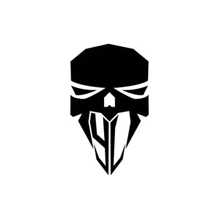 YJ Initial ESport gaming logo. Modern head Skull shape template vector logoのイラスト素材