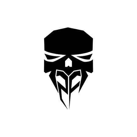 ZF Initial ESport gaming logo. Modern head Skull shape template vector logoのイラスト素材