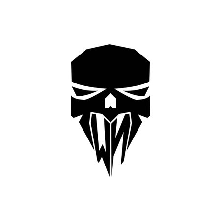 WN Initial ESport gaming logo. Modern head Skull shape template vector logoのイラスト素材