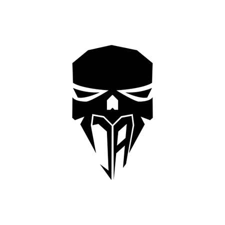 CA Initial ESport gaming logo. Modern head Skull shape template vector logoのイラスト素材
