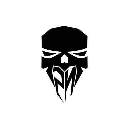 ZN Initial ESport gaming logo. Modern head Skull shape template vector logoのイラスト素材