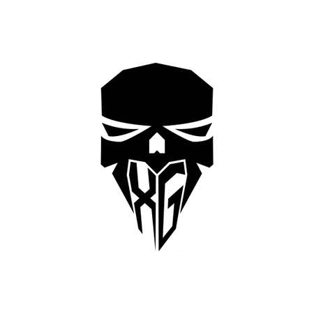 XG Initial ESport gaming logo. Modern head Skull shape template vector logoのイラスト素材