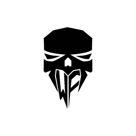 WF Initial ESport gaming logo. Modern head Skull shape template vector logoのイラスト素材