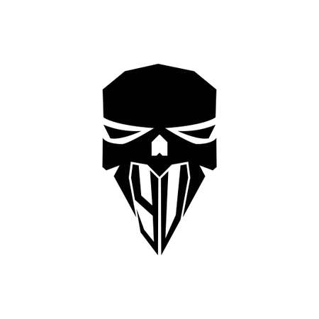 YV Initial ESport gaming logo. Modern head Skull shape template vector logoのイラスト素材